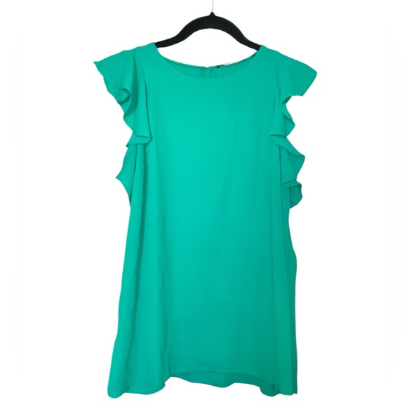 Tahari True Green Flutter Sleeve Dressy Blouse‎ In Size Small - Picture 1 of 4